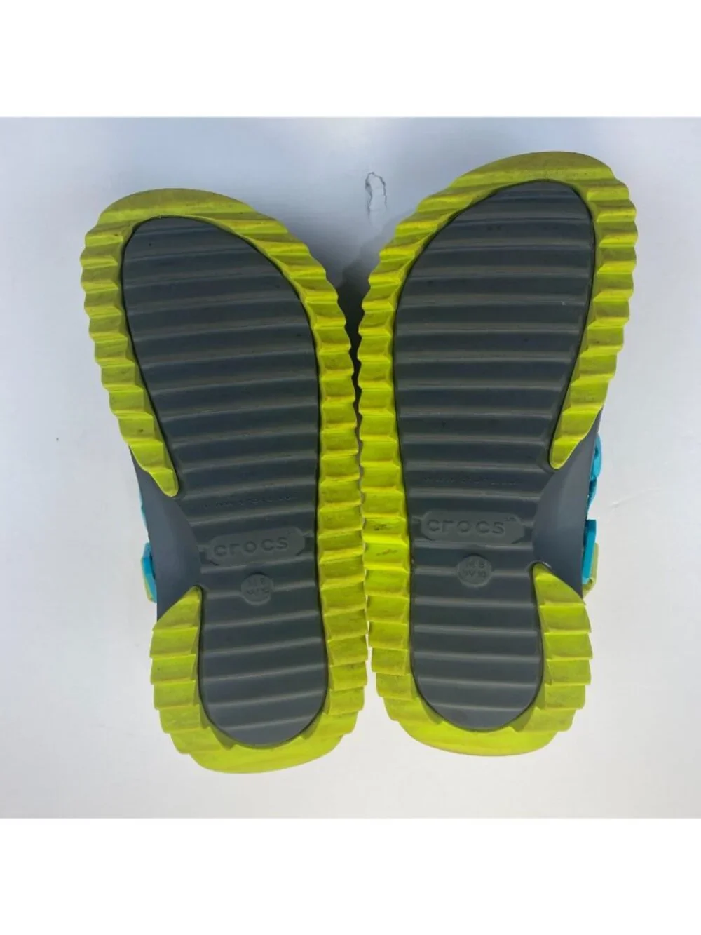 Crocs Classic Hiker Clog Black Unisex Womens 10  Men 8  Shoes Neon Straps JIBIT